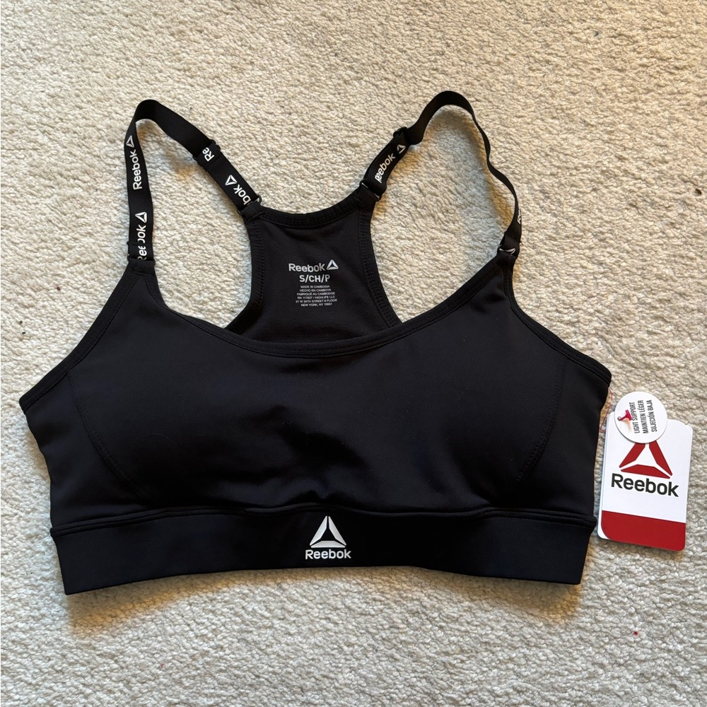 Black Reebok sports bra